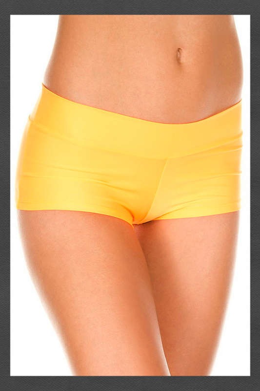 Neon Orange Stretch Booty Shorts