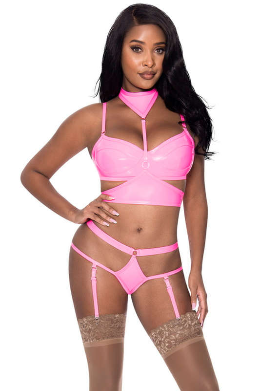 Bubblegum Pink Hard Candy Bra, Harness, & Panty