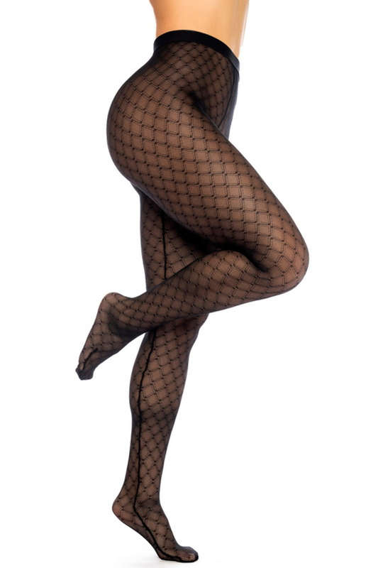 Black Diamond Mesh Pantyhose