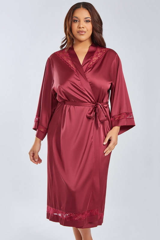 Plus Size Layla's Wine Lingerie Robe