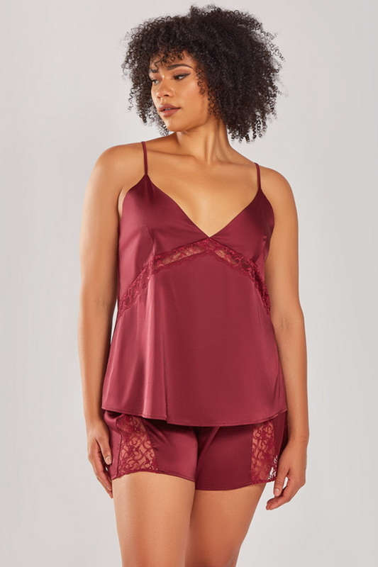 Plus Size Layla's Wine Cami & Shorts