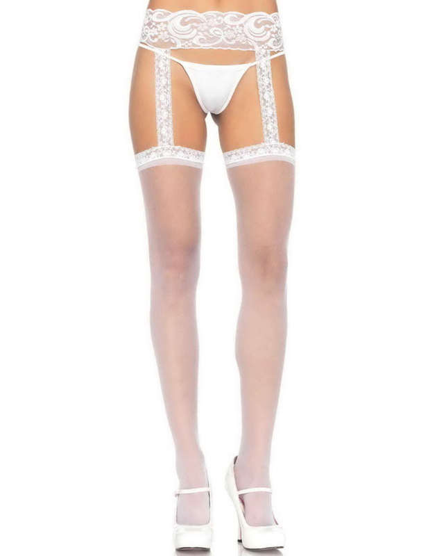 Sheer Thigh High With Lace Waist