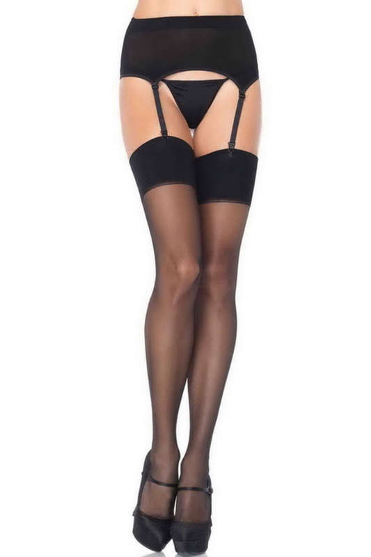 Black High Waist Garterbelt & Stockings