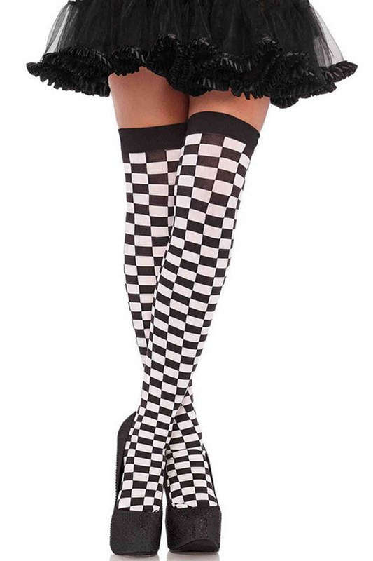 Checkerboard Thigh Highs