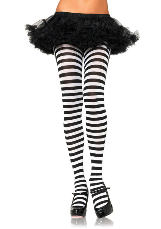 Plus Size Nylon Striped Tights