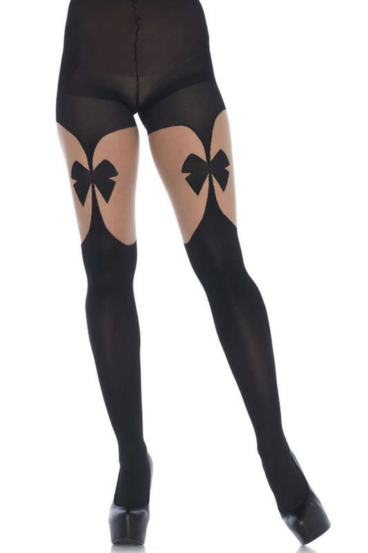 Black Illusion Garterbelt Tights