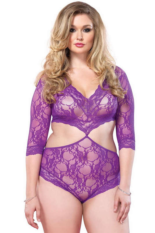 Plus Size Feel The Pleasure Sexy Lace Teddy