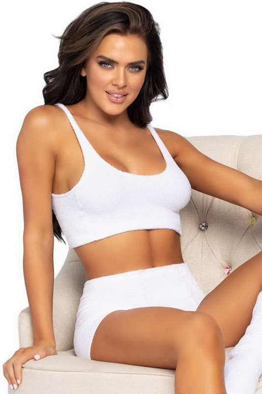 White Sleep Tight Knitted Short Lingerie Set