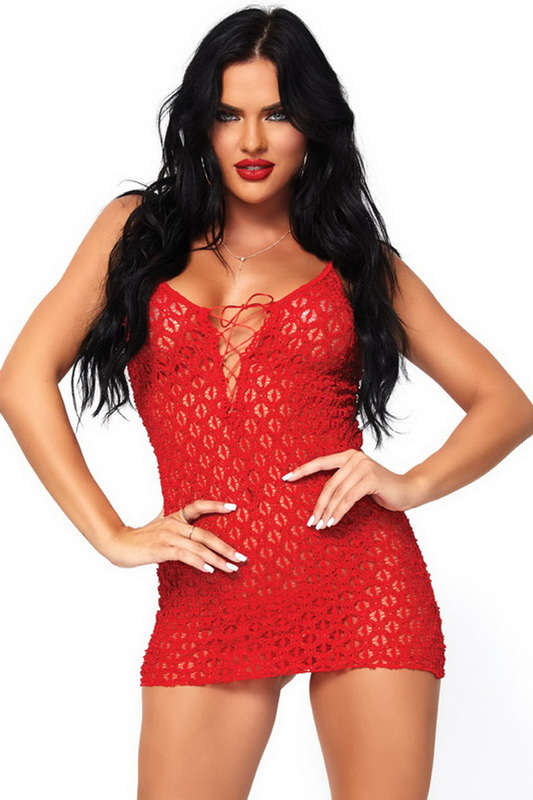 Red Lace Mini Dress