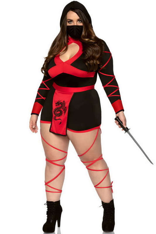 Plus Size Red Dragon Ninja Costume