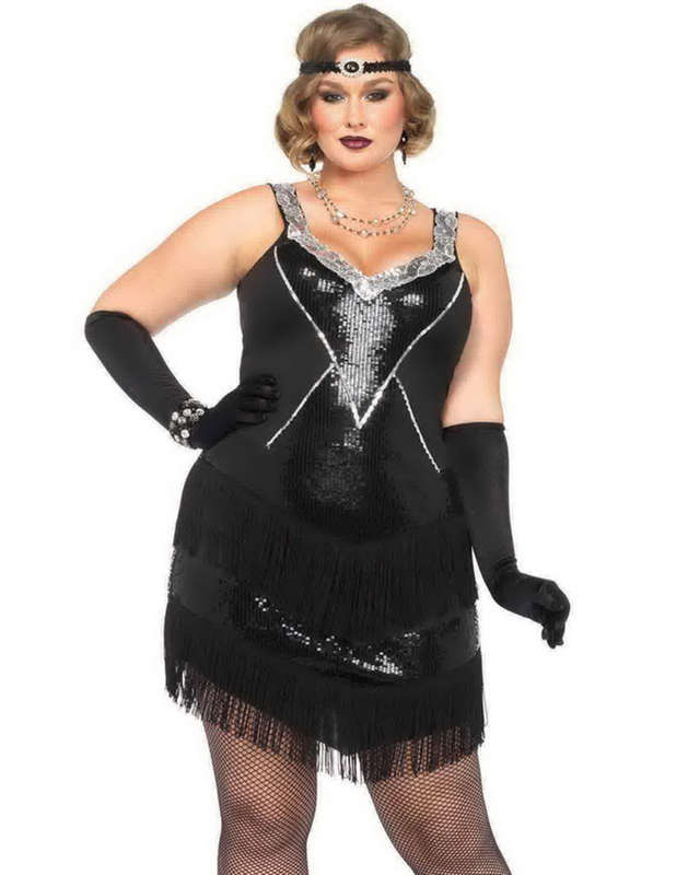 Plus Size Glamour Flapper Sexy Costume