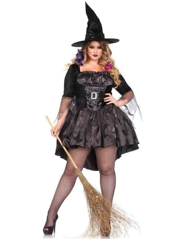 Plus Size Black Magic Mistress Sexy Costume
