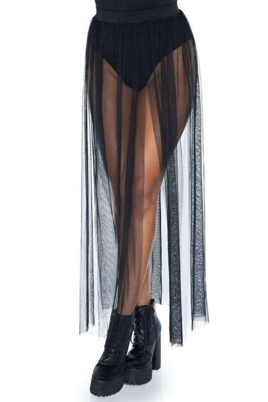 Black Sheer Maxi Skirt