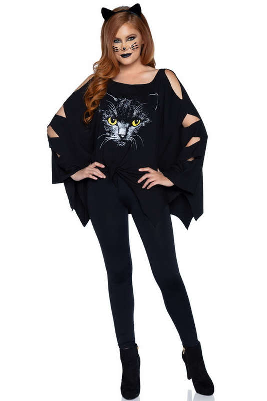 Black Cat Poncho Costume