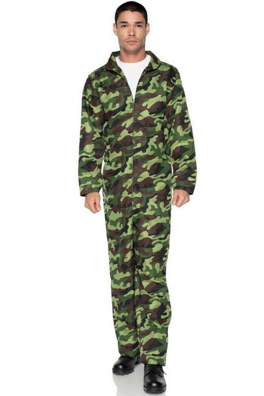 Men's Camo Jumpsuit Costume