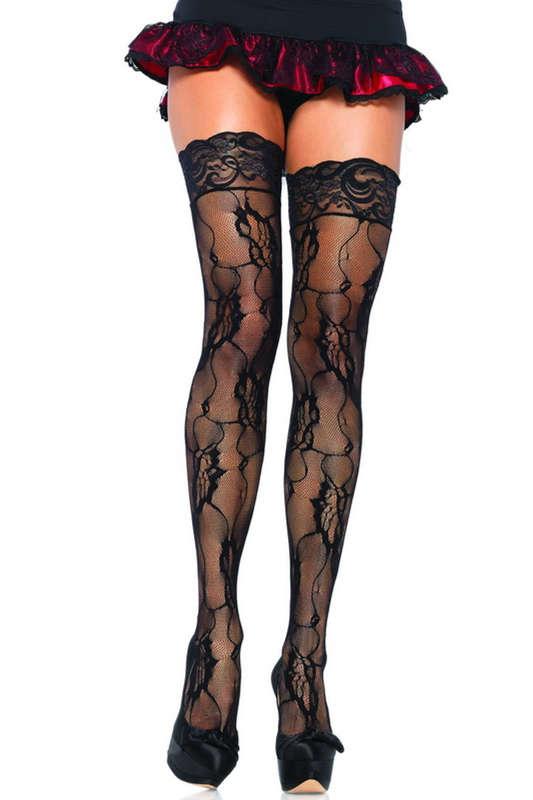 Romantic Rose Lace Top Stockings