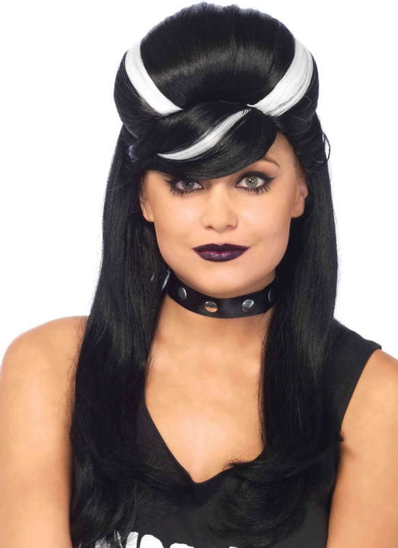 Black & White Bouffant Wig
