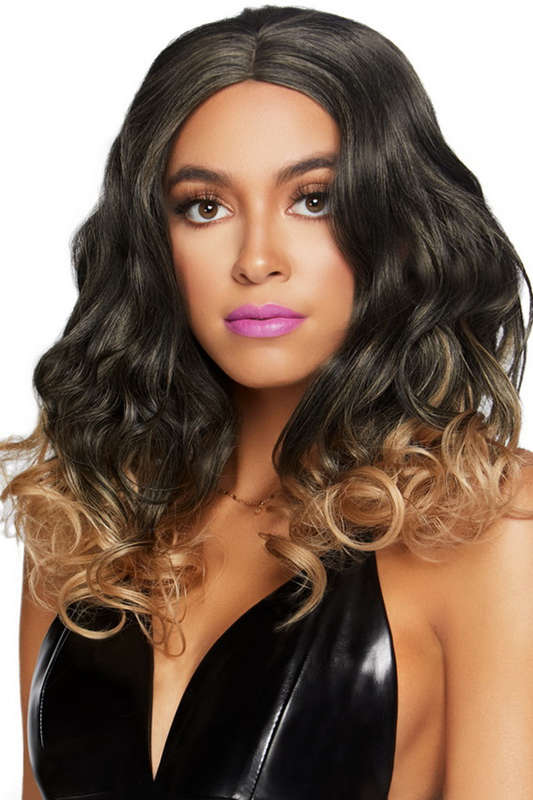 Blonde Curly Ombre Long Bob Wig