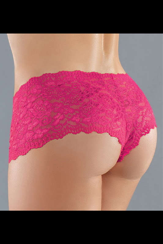 Hot Pink Candy Apple Crotchless Booty Short