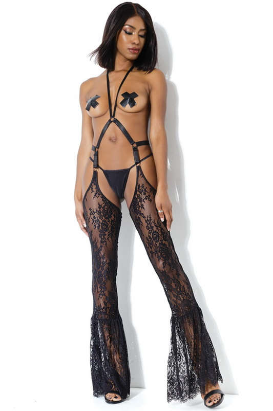 Black Lace Bell Bottom Chaps