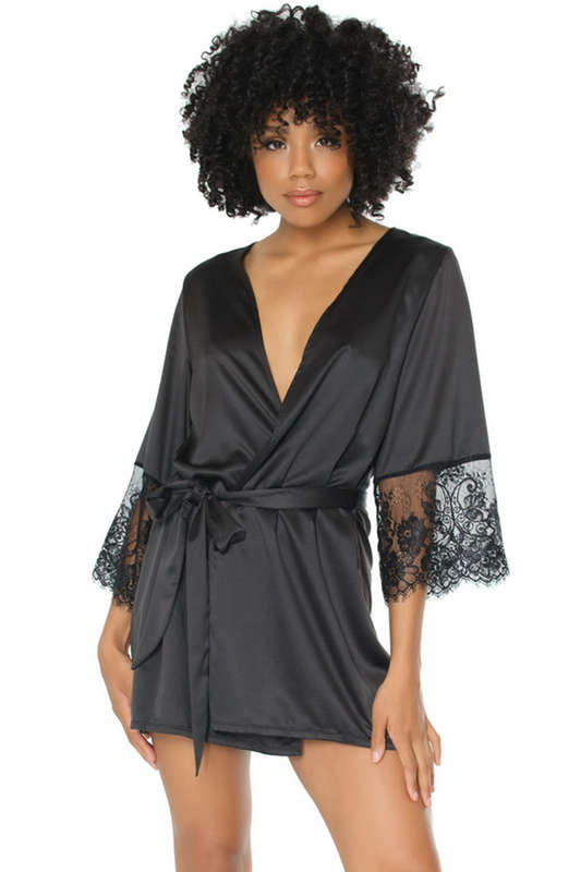 Black Satin Seducing You Robe