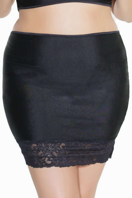 Plus Size Black High Waisted Skirt