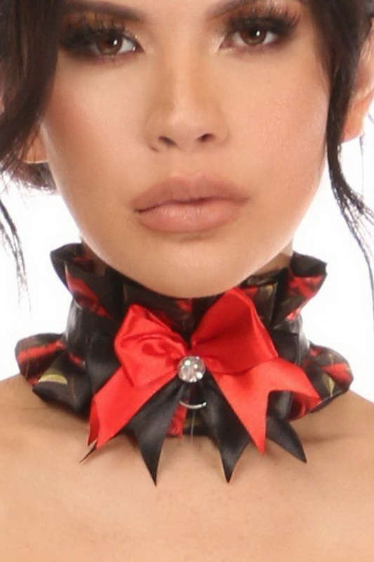 Kitten Collection Red Roses Satin Choker