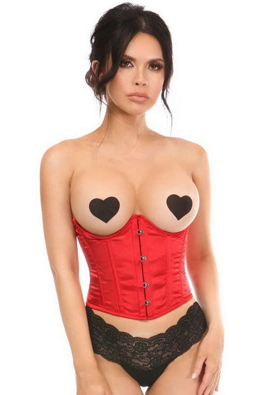 Plus Size Lavish Red Satin Open Short Underbust Corset