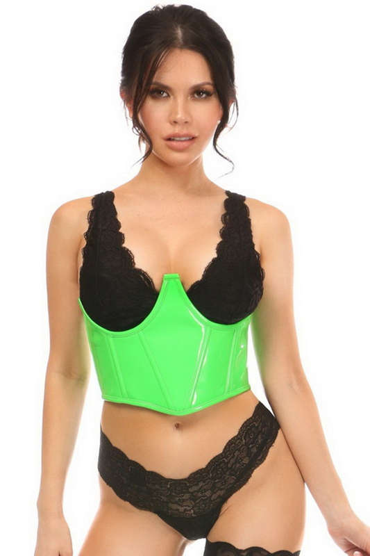 Lavish Neon Green Patent Underwire Underbust Corset
