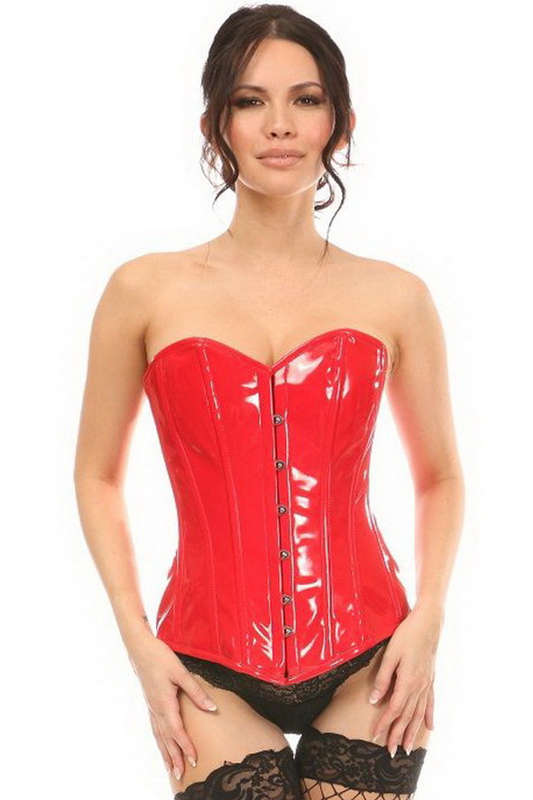 Plus Size Lavish Red Patent Over bust Corset