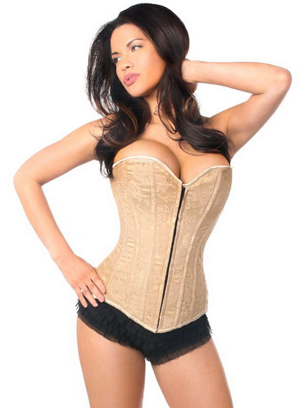 Plus Size Lavish Beige Over Bust Corset