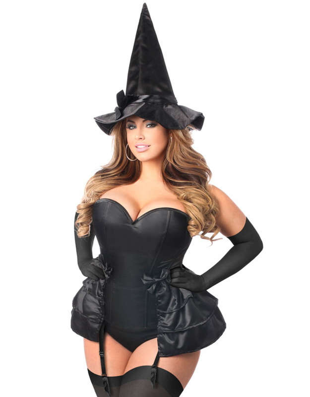 Plus Size Lavish Midnight Witch Corset Deluxe Costume