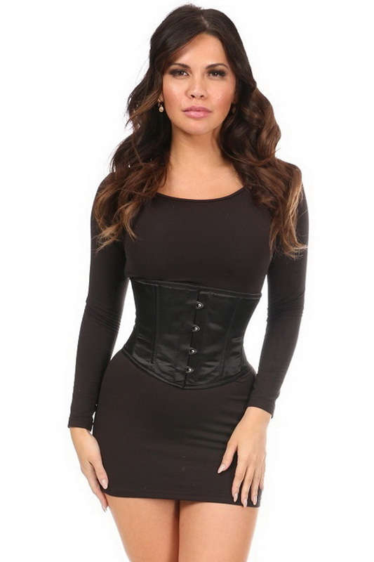 Lavish Black Satin Mini Cincher