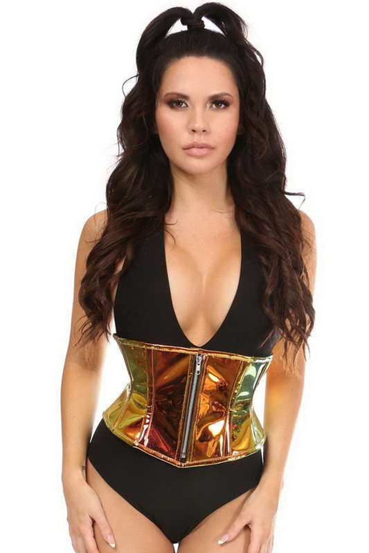 Plus Size Top Drawer Sunset Holo Steel Boned Mini Cincher