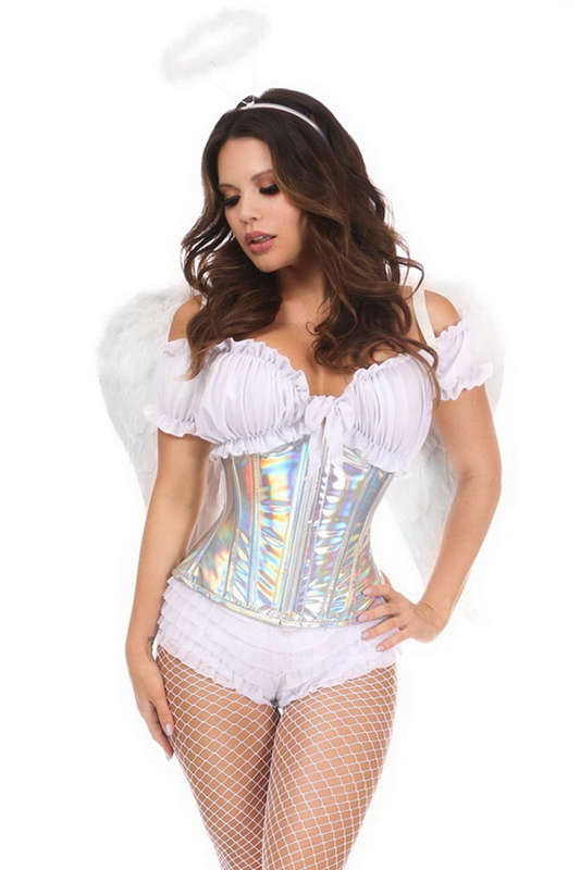 Silver Holo Angel Corset Costume
