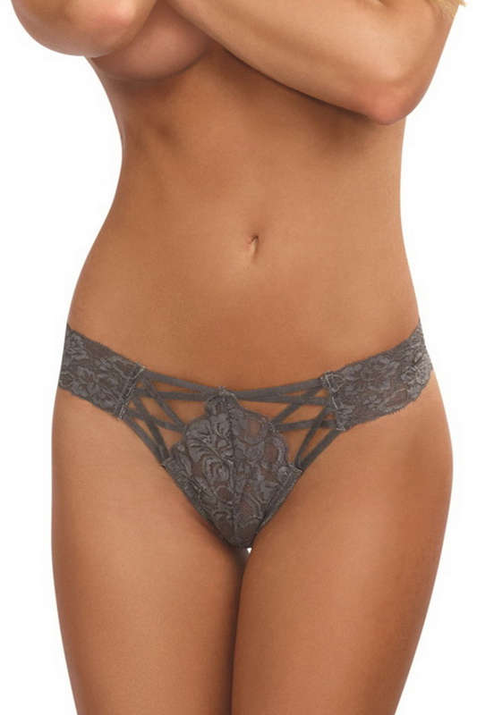 Slate Stretch Lace Cross Back Panty