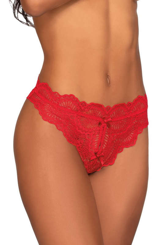 Red Lace Tanga Panty