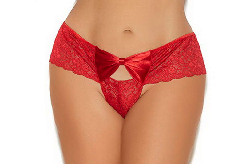 Plus Size Keyhole Lace Thong