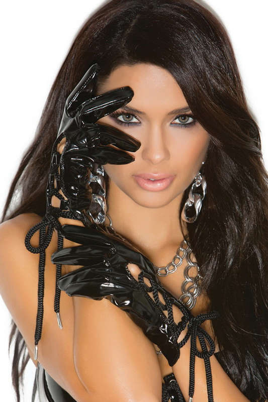 Vinyl Lace Up Gloves