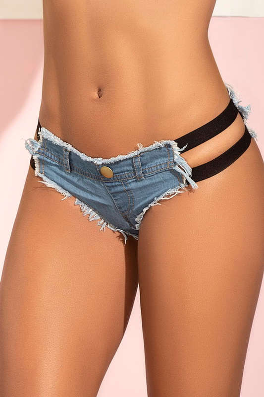 Light Denim Micro Shorts