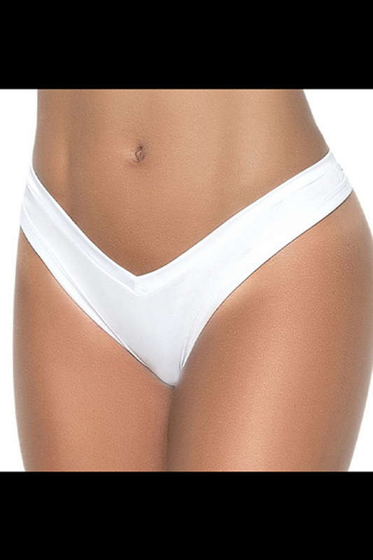 White High Leg Thong
