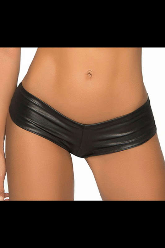Wet Black Low Rise Boyshort