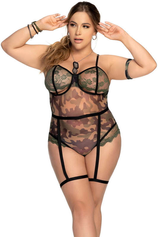 Plus Size On Your Knees Cadet Lingerie Costume