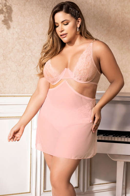 Plus Size Royal Palace Babydoll Bra Set