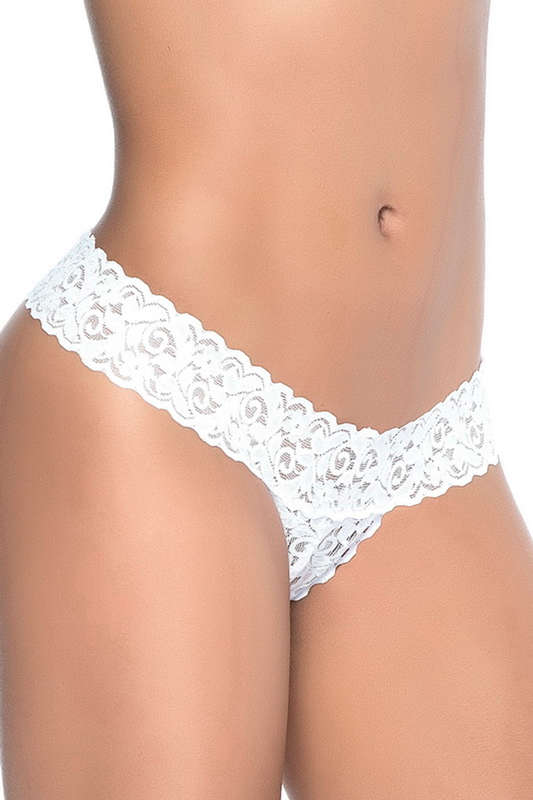 Lace Crotchless Thong