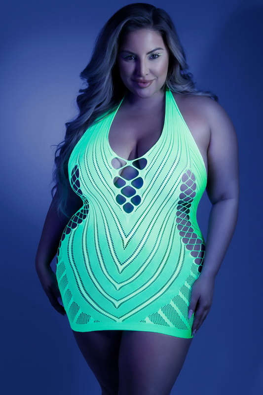 Plus Size Neon Green Shock Value Lingerie Dress