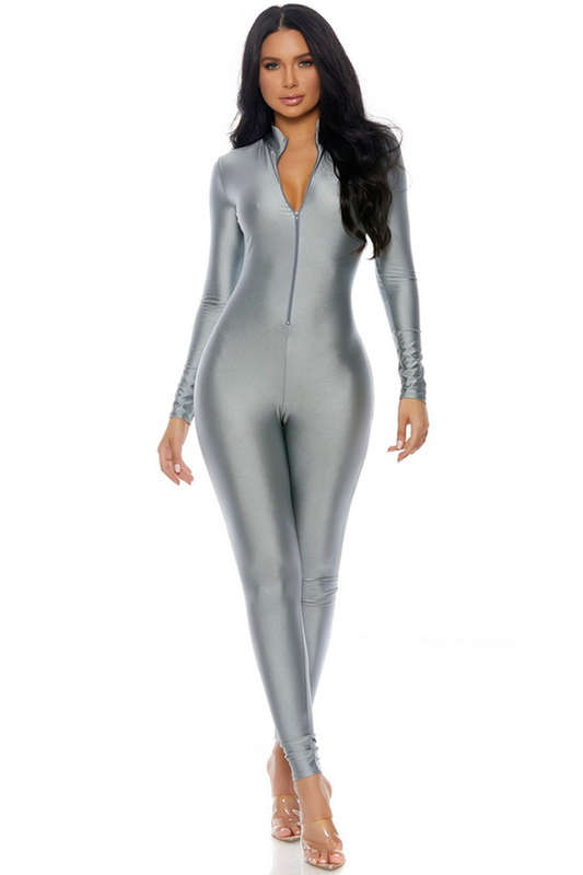 Titanium Mock Neck Costume Jumpsuit