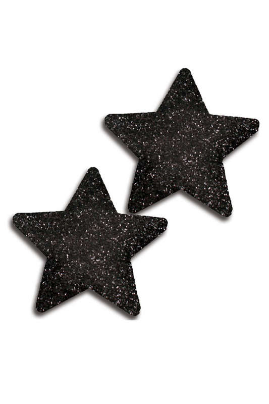 Black Glitter Star Pasties