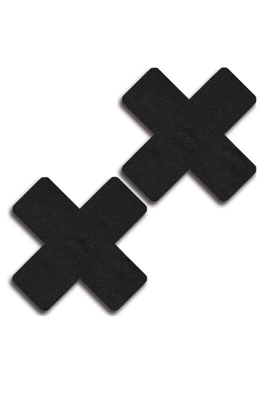 Solid Black Cross Pasties