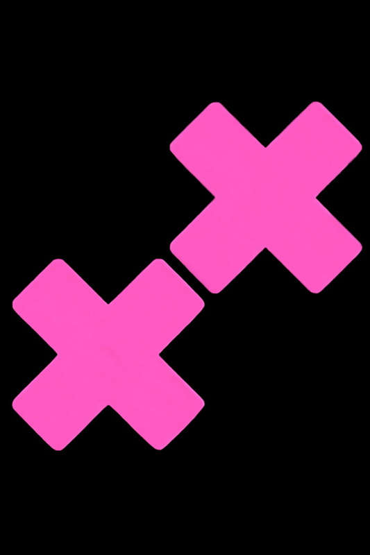 Pink Glow In The Dark Cross Pasties
